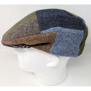 Jonathan Richard Newsboy Hat Ivy Flat Cap Ireland Patchwork Tweed Wool Size‎ XXL